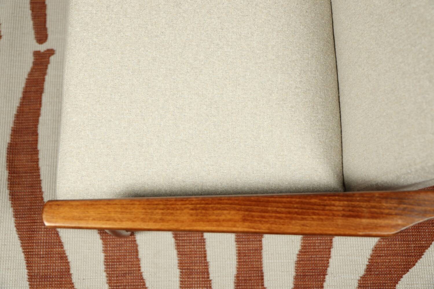 Vintage armchair Bouclè Beige lounge chair Mid Century Modern