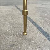 Mid-century Hollywood neoclassical brass and glass side tables or bedside tables from the 1950s, set of 2.