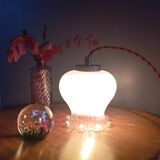 Lampe baladeuse opaline blanche, rétro chic
