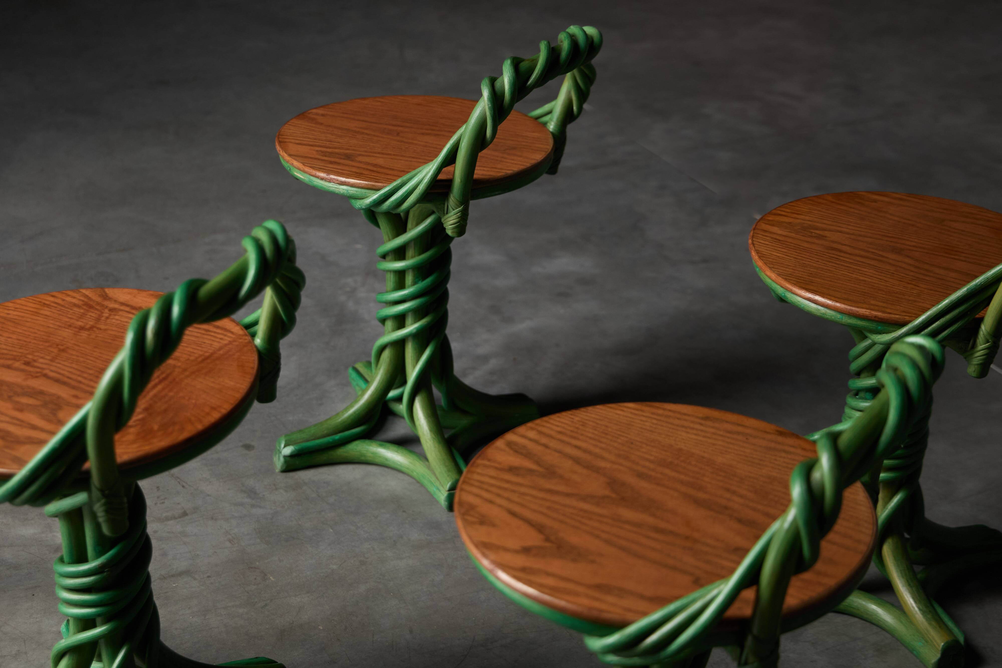 Whimsical Vine Twist Stools, France, Late 20th Century