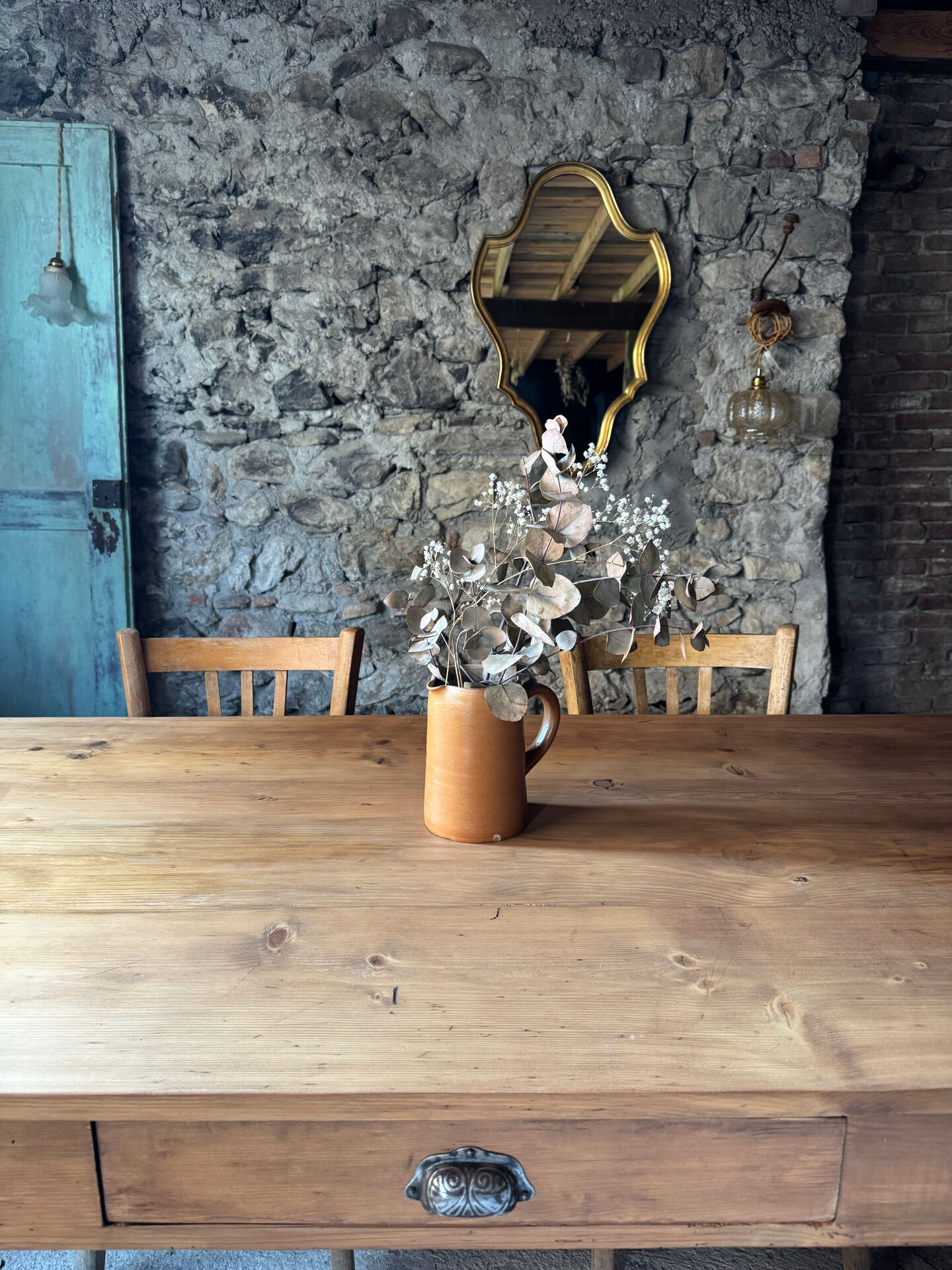 Old solid wood table