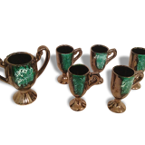 Service à Café ou Thé Ancien VALLAURIS Coupe + Tasses Céramique