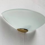 Postmodern vintage glass wall light by Metalarte, 1980s.