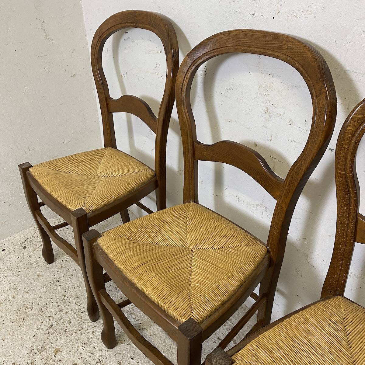 Ensemble de 6 chaises paillées vintage