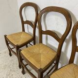 Ensemble de 6 chaises paillées vintage