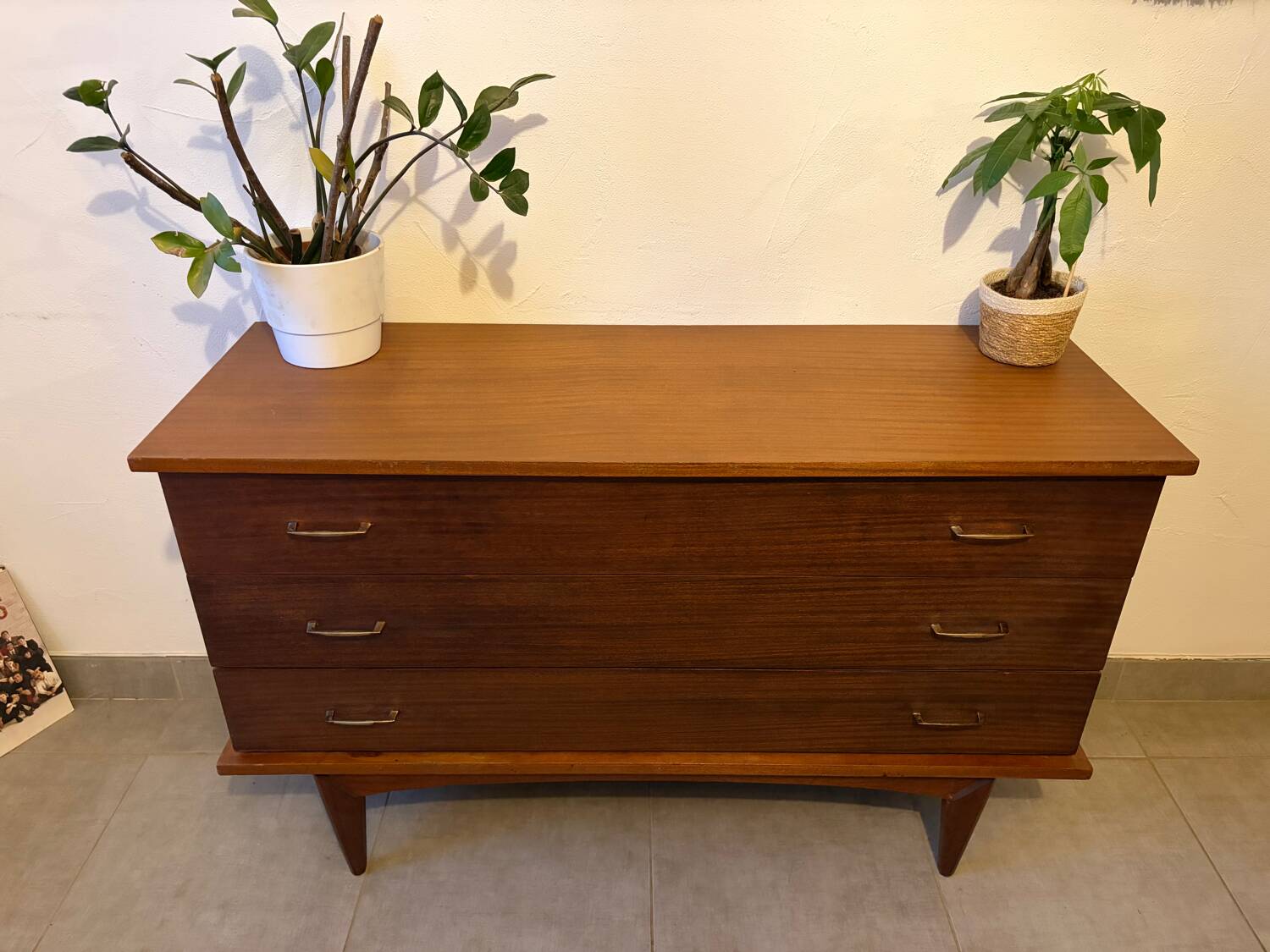 Long vintage teak sideboard