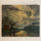 Old painting. Oil on canvas