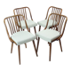 Set Of 4 Dining Chairs In Bent Dark Oak By Jitona, Czechoslovakia 1960s