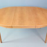 Danish Oak Round Extendable Dining Table By Rosengaarden 1960 Denmark