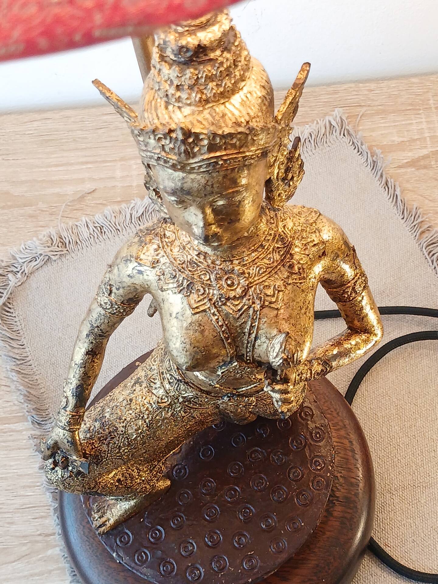 Unique and monumental Siamese bronze lamp from the 19th century, Thailand, 76 stamped.
