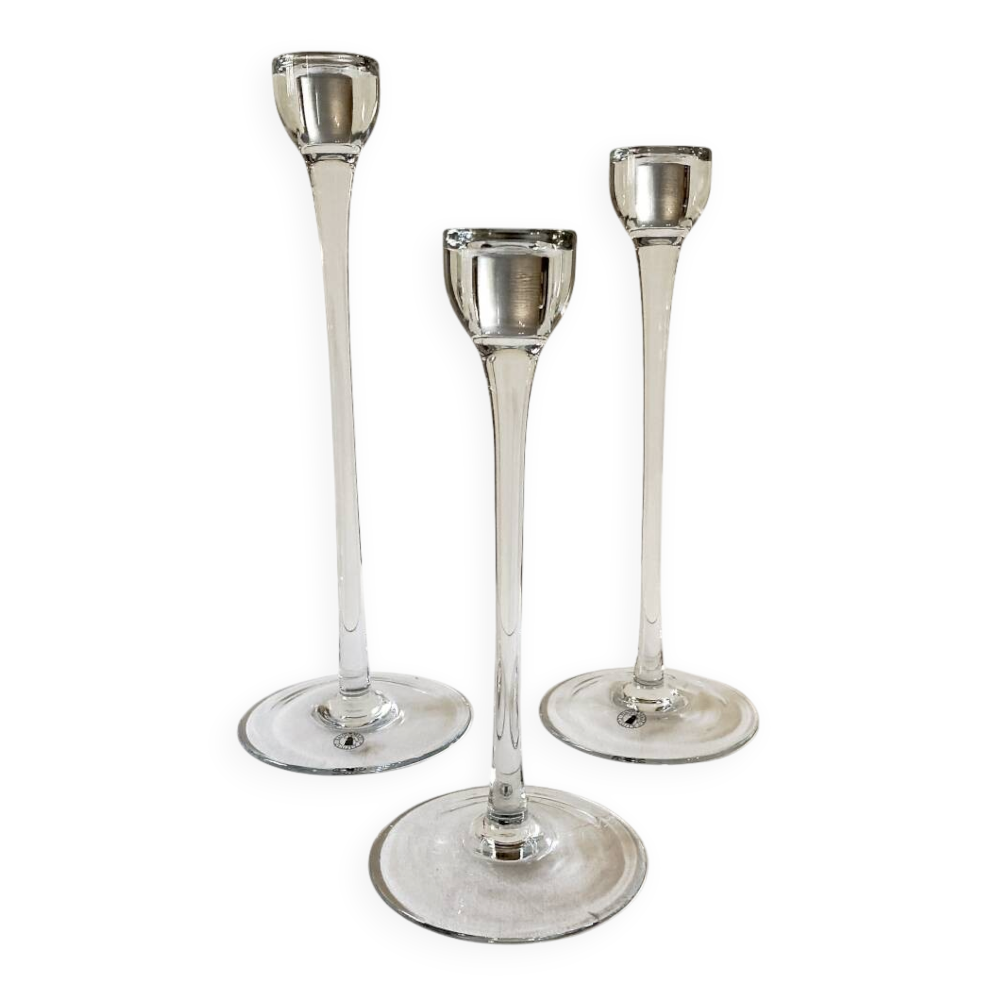 Set of three glass candle holders, Ikea, Blomster, 1999