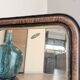 Miroir style Louis-Philippe en bois flammé noir et doré - 96 x 66 cm