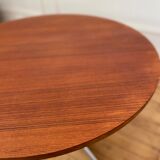 Round coffee table wood and metal, 70s