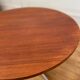 Table basse ronde bois et métal, années 70