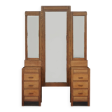 Coiffeuse Art Déco / École de La Haye en chêne. Années 1930