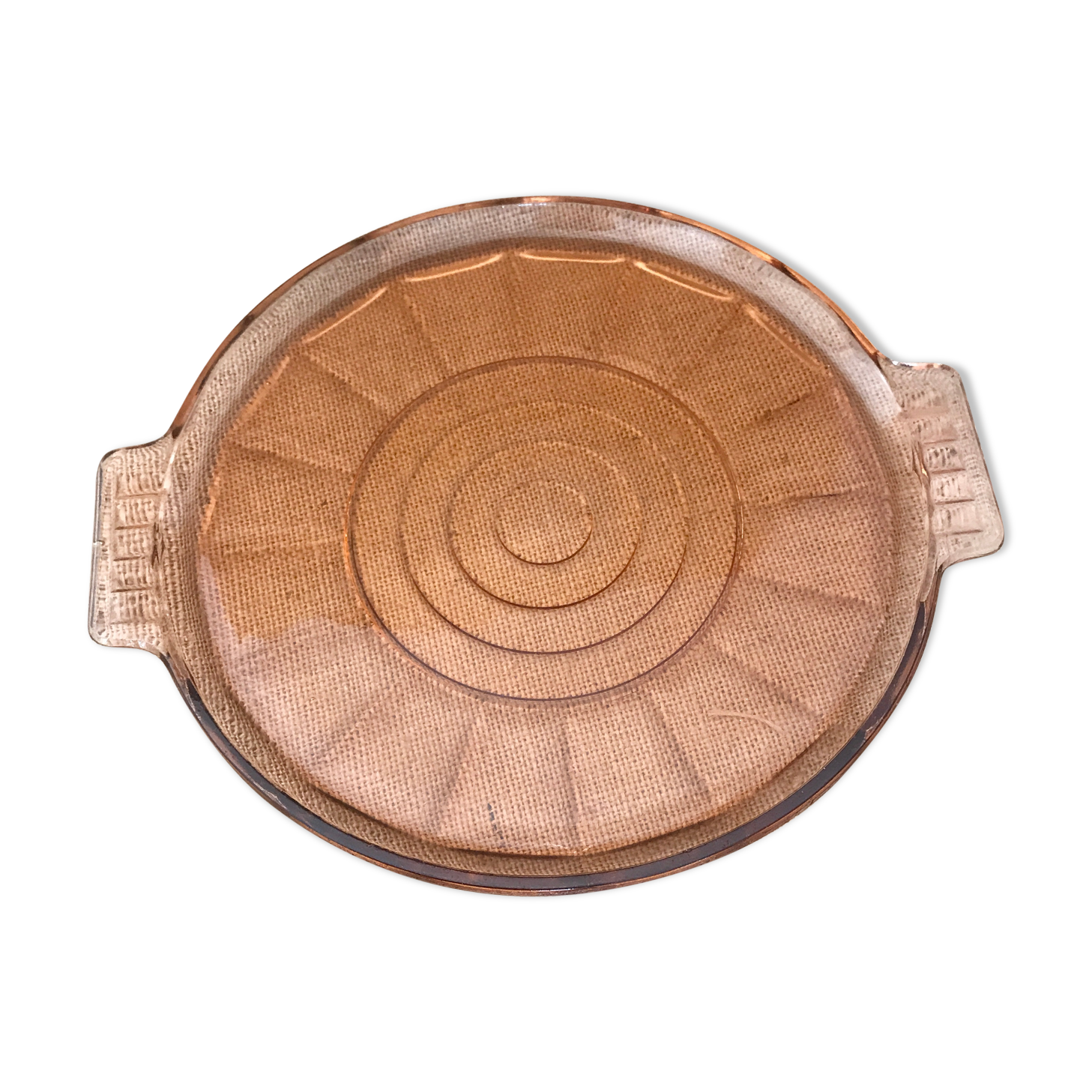 Pink glass dish