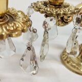 Classic bronze and crystal sconces. France 1950s.