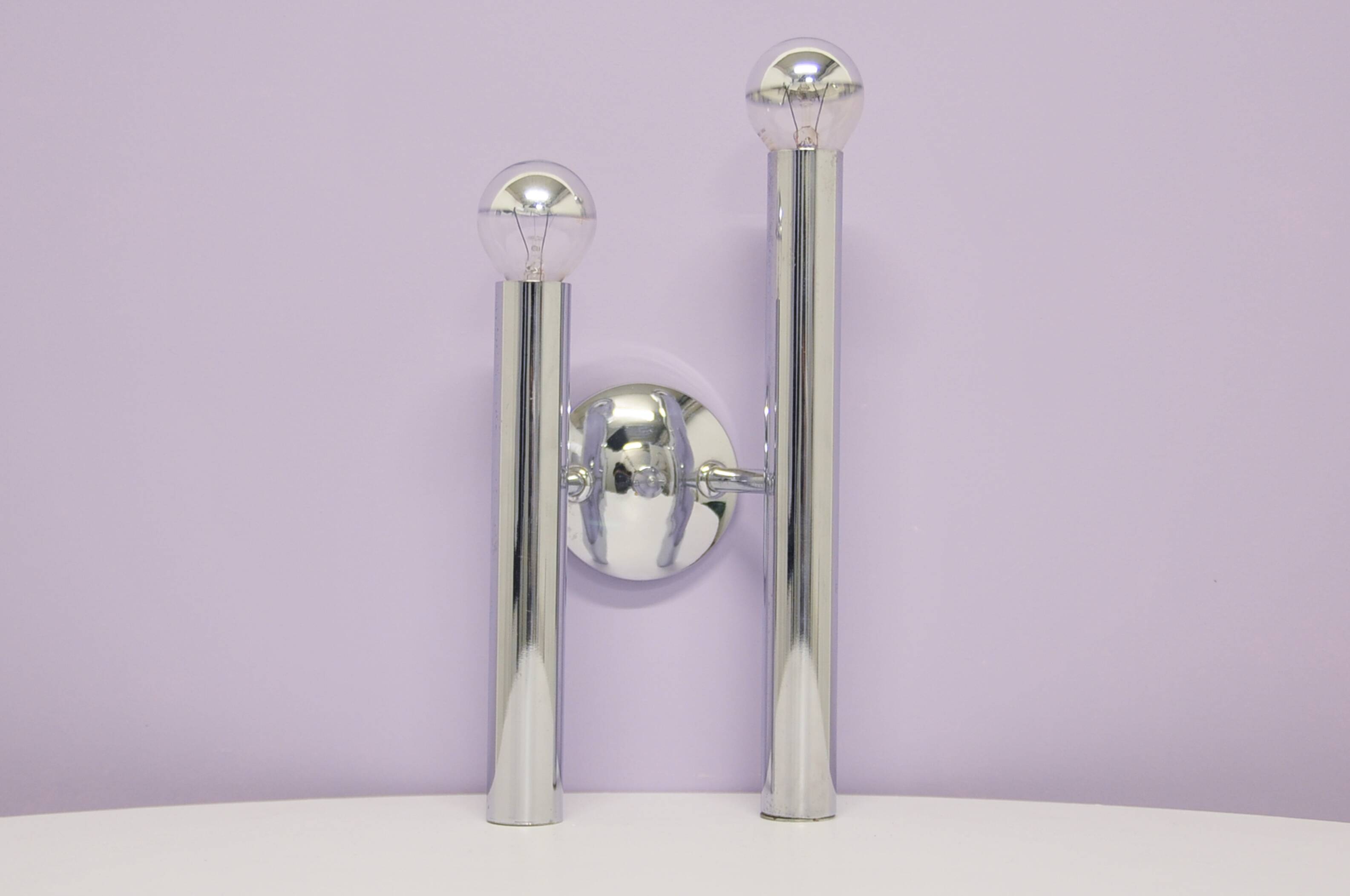 Vintage chrome tube wall lamp