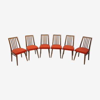 6 chaises de salle à manger du milieu du siècle par Jitona, années 1970