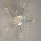 Venetian lustre in colourless Murano glass, circa 1950.