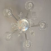 Venetian lustre in colourless Murano glass, circa 1950.