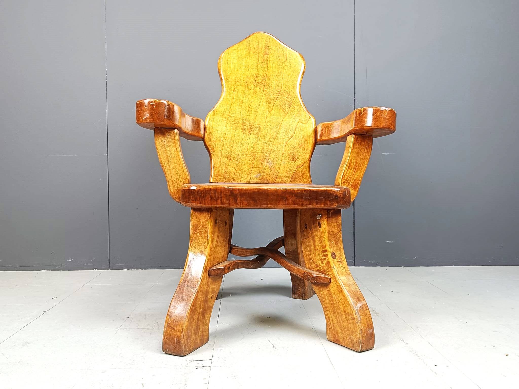 Vintage brutalist armchair, 1960s