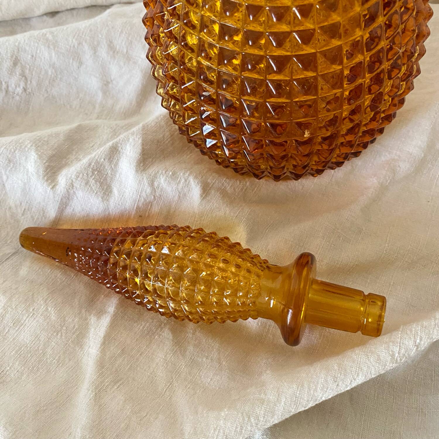 Carafe italienne Empoli pointes diamant 1970