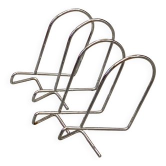 4 chrome wire metal Bookends made of wire metal, Kajsa & Nisse Strinning for String