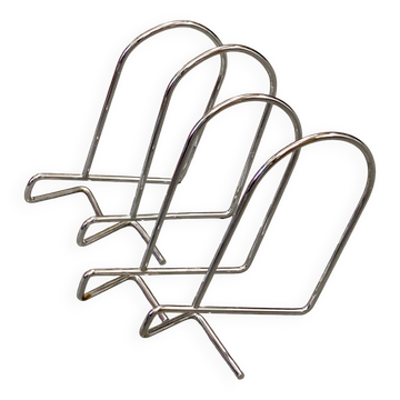 4 chrome wire metal Bookends made of wire metal, Kajsa & Nisse Strinning for String