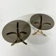 Brass and smoked glass side tables from the 1960s.