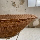 Wicker garden basket on tripod support