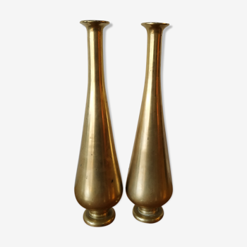 Paire de vases en bronze indochinois