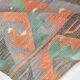 Tapis Kilim fait main en laine et coton vert et rouge