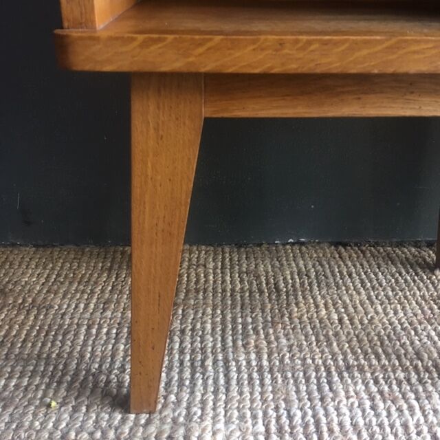Pair of vintage bedside tables compass feet