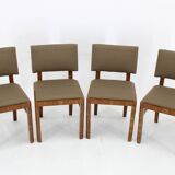 1930s Set of Four Restored Art Deco Dininng Chairs, Czechoslovakia