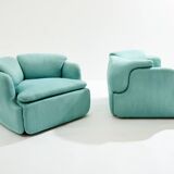 Paire de fauteuils Confidential Alberto Rosselli pour Saporiti 1970