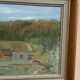 Oil on Panel “Landscape with a Hut” by Carl Einar, Vintage & Framed 38.5×32cm
