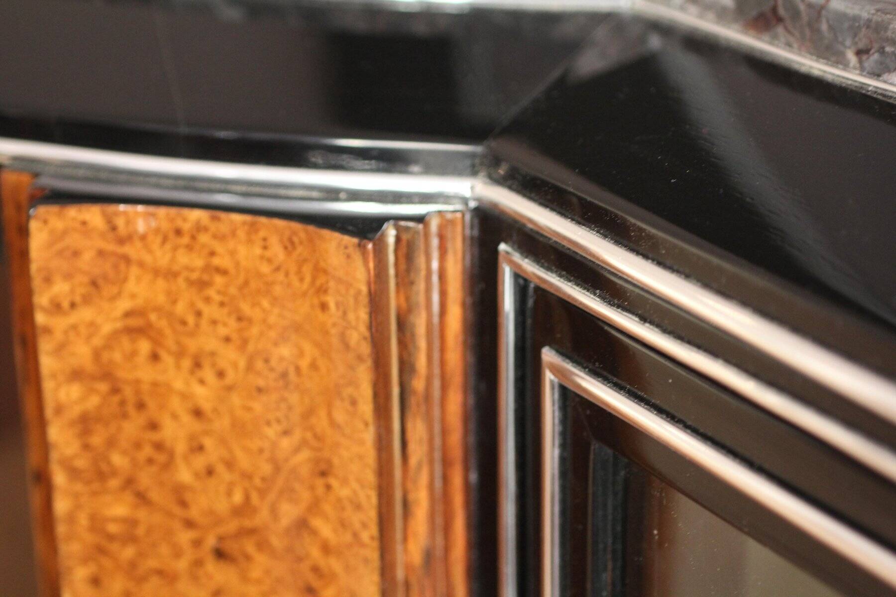 Large Art Deco Sideboard in Amboyna Root and Rosewood, Paris, 1925