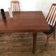 Authentic Scandinavian table teak design1950 1960 feet spindles