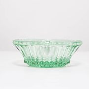 Green crystal glass bowl ashtray, mid-century, Italy, 1970s.