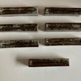 Set of 7 modernist pyrite stoneware potter's knife holders 1970