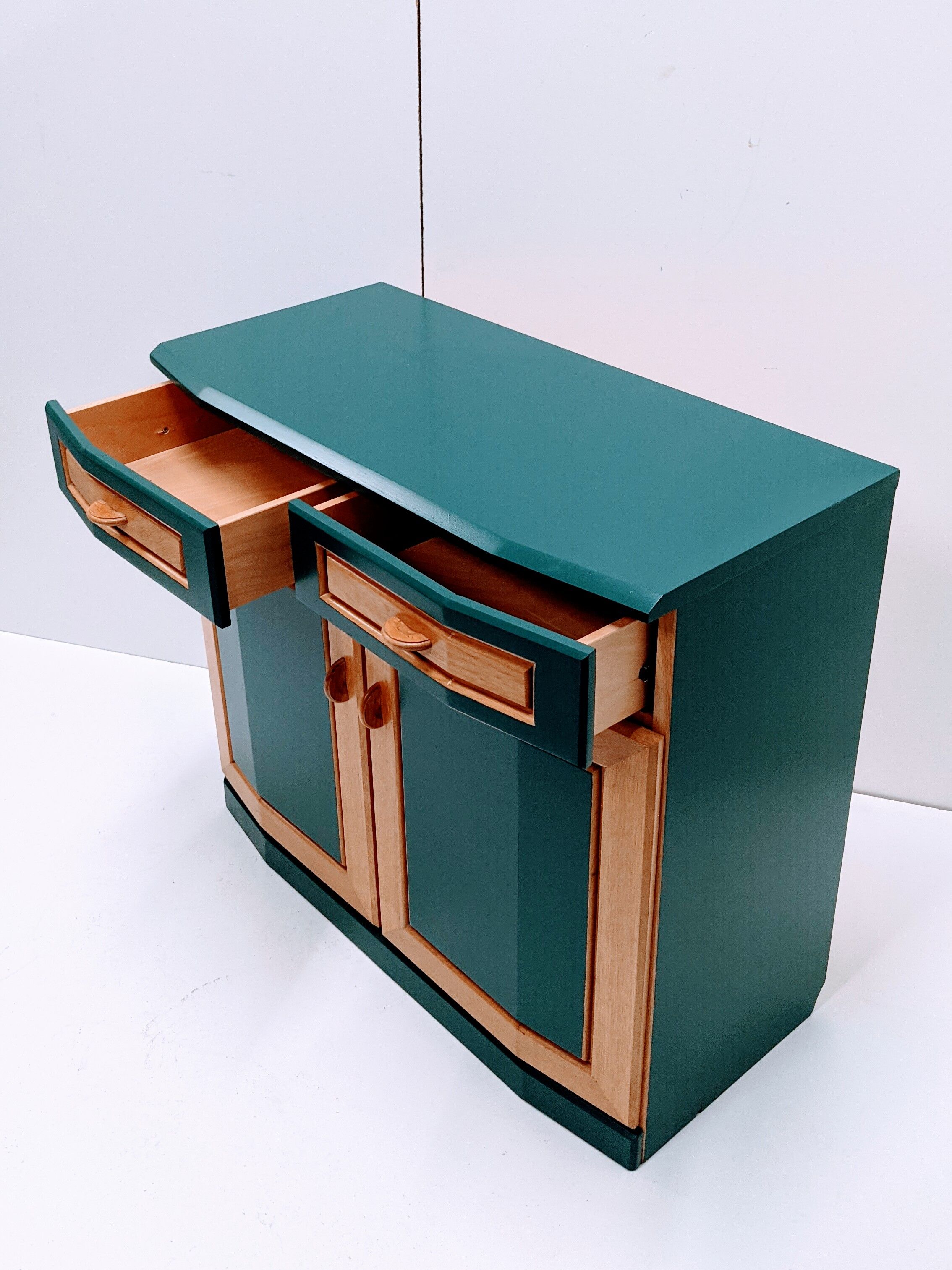 Vintage wooden & green sideboard