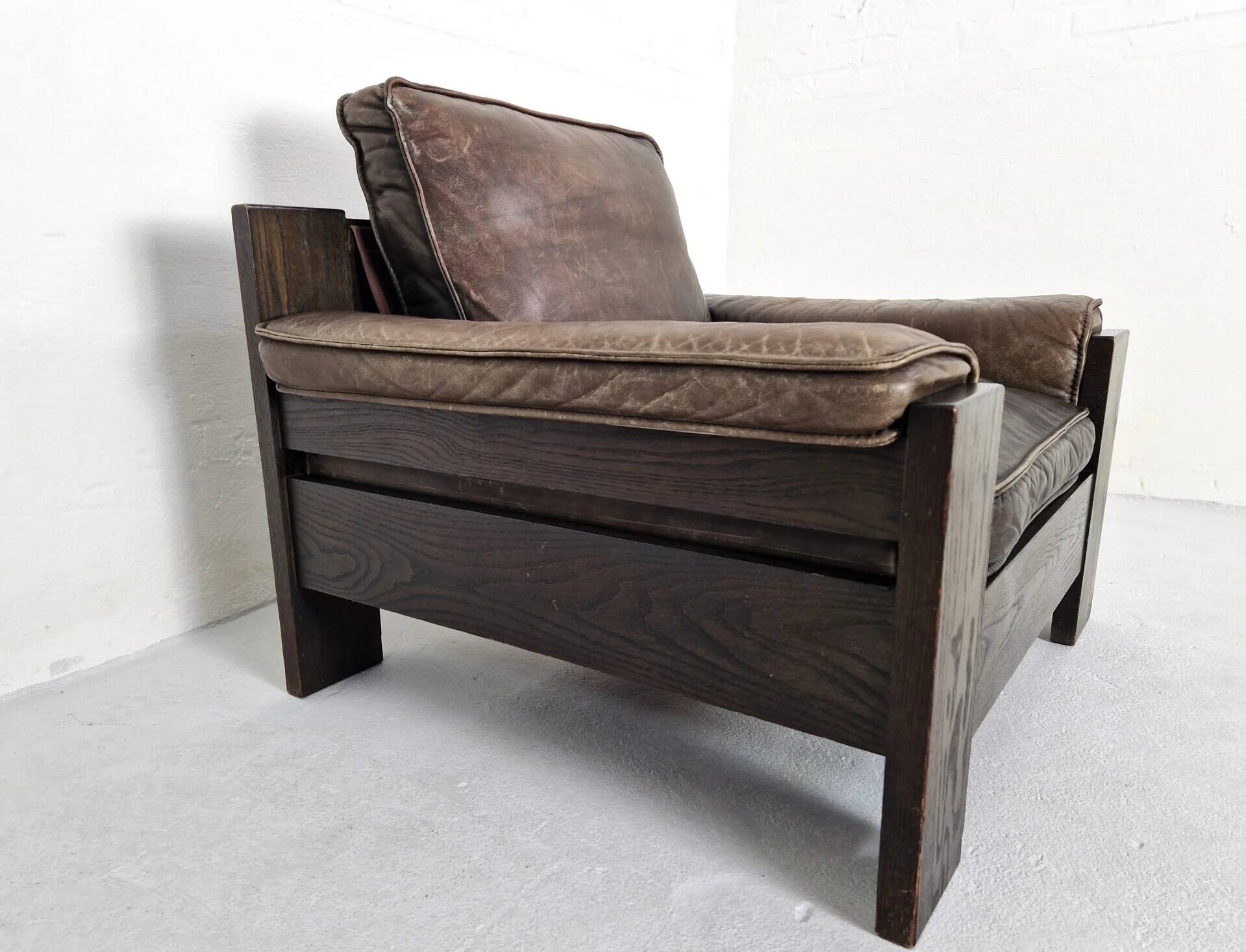 Brutalist armchair by Harry de Groot for Leolux, 1970s