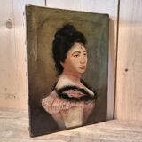 Portrait huile sur panneau