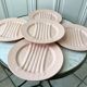 Set of 5 villeroy & boch pink asparagus plates in 50-60s