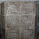 Screen - decorative panel in 3 wings - metal and wood rosettes