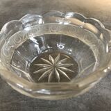 Cup in glass with decoration of frieze floral frosted art deco