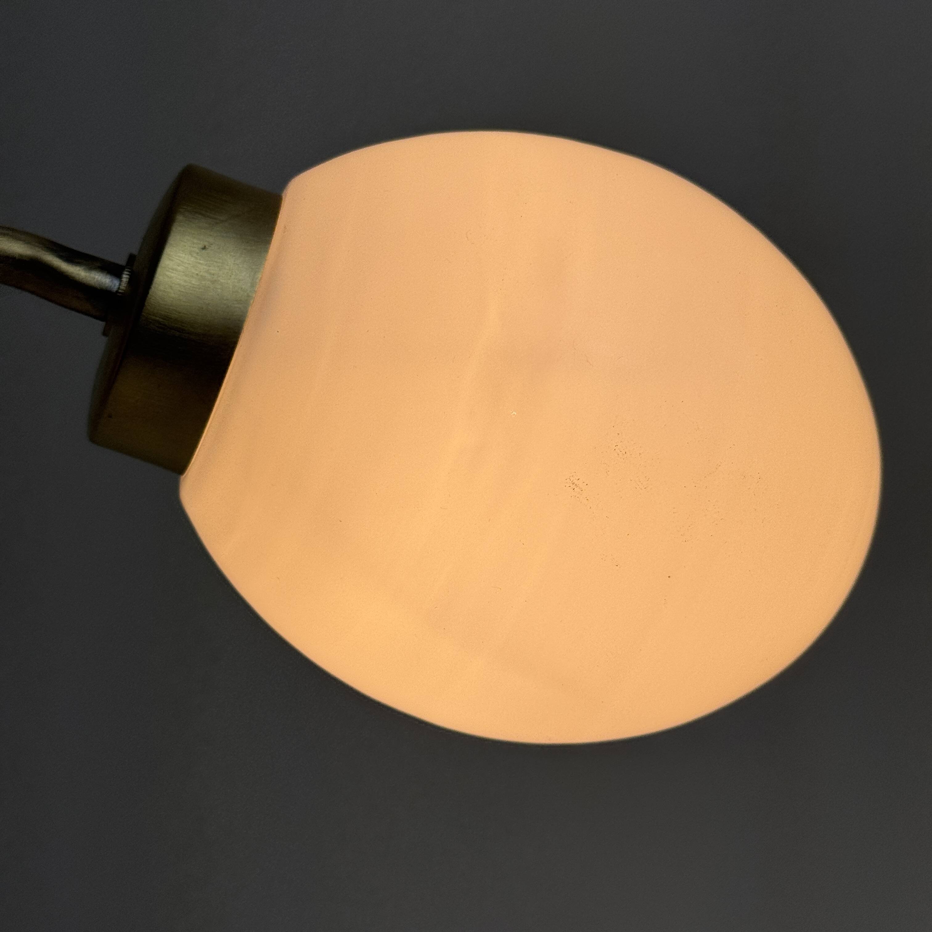 Antique small brass and opaline wall light vintage