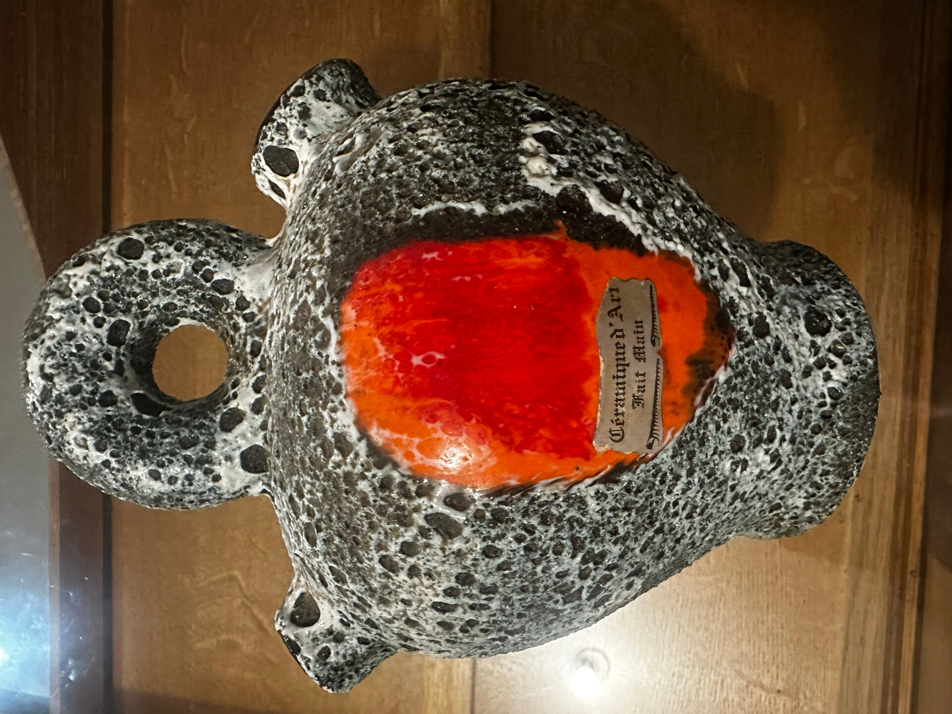 Mediterranean in glazed lava ceramic, France, 1970s.