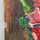 Oil on cardboard 20th century still life with flowers